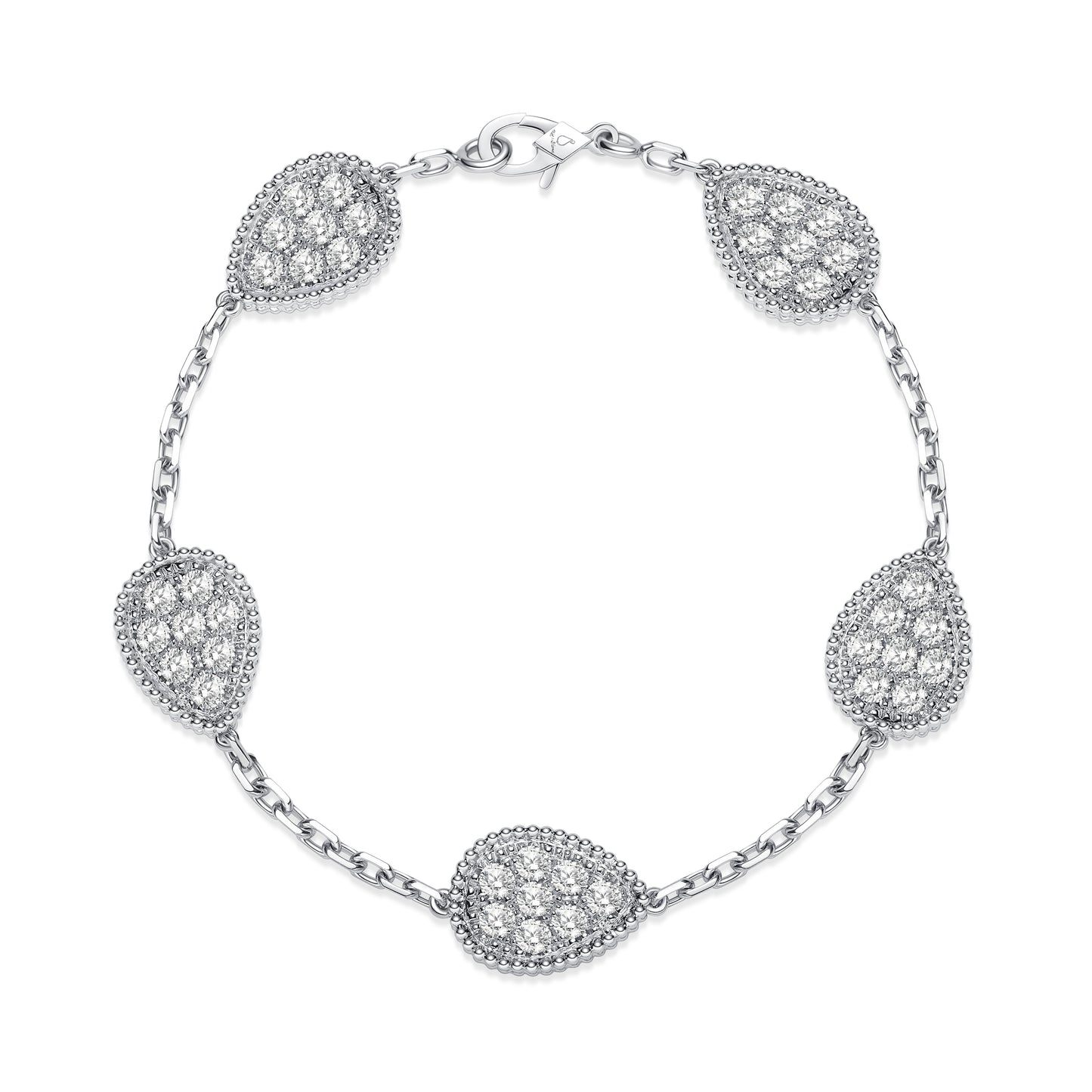 5 drop bracelet full diamond
